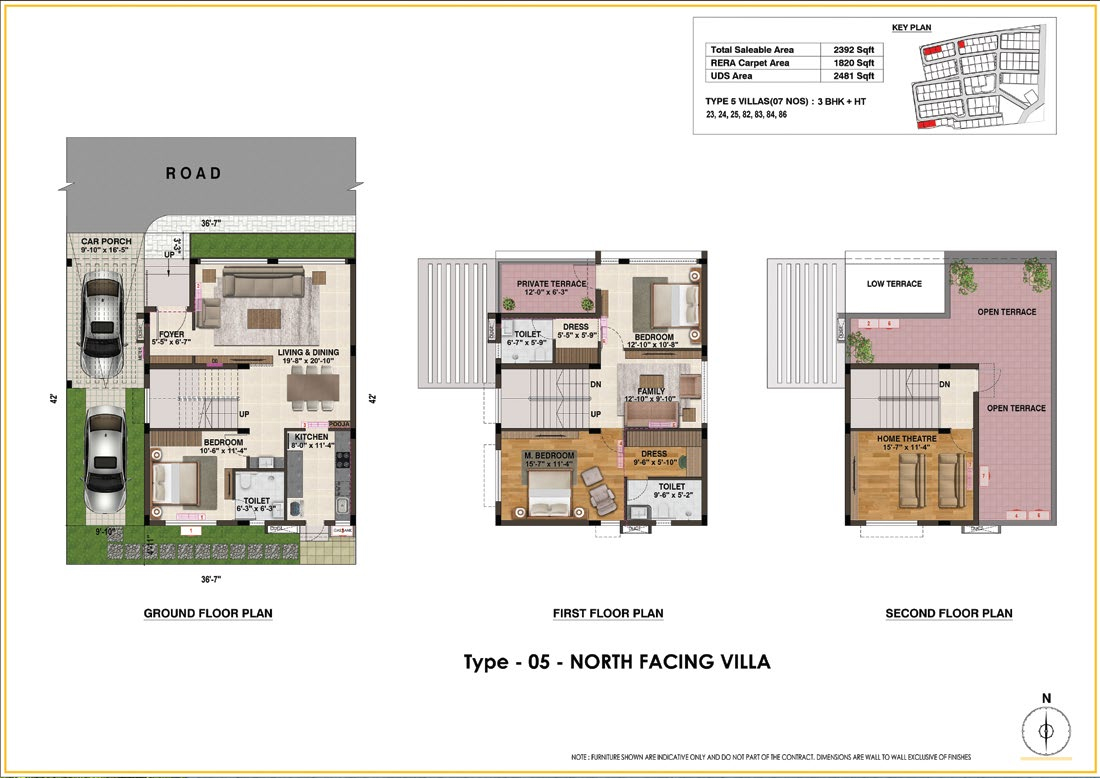 type 2 north facing villa